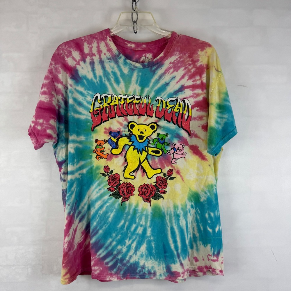 Grateful Dead Tie Dye Dancing Bear Roses Graphic T Shirt‎ Size M
